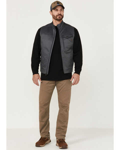 Image #2 - Brothers and Sons Men's Solid Baby Twill CC Zip-Front Vest , Charcoal, hi-res