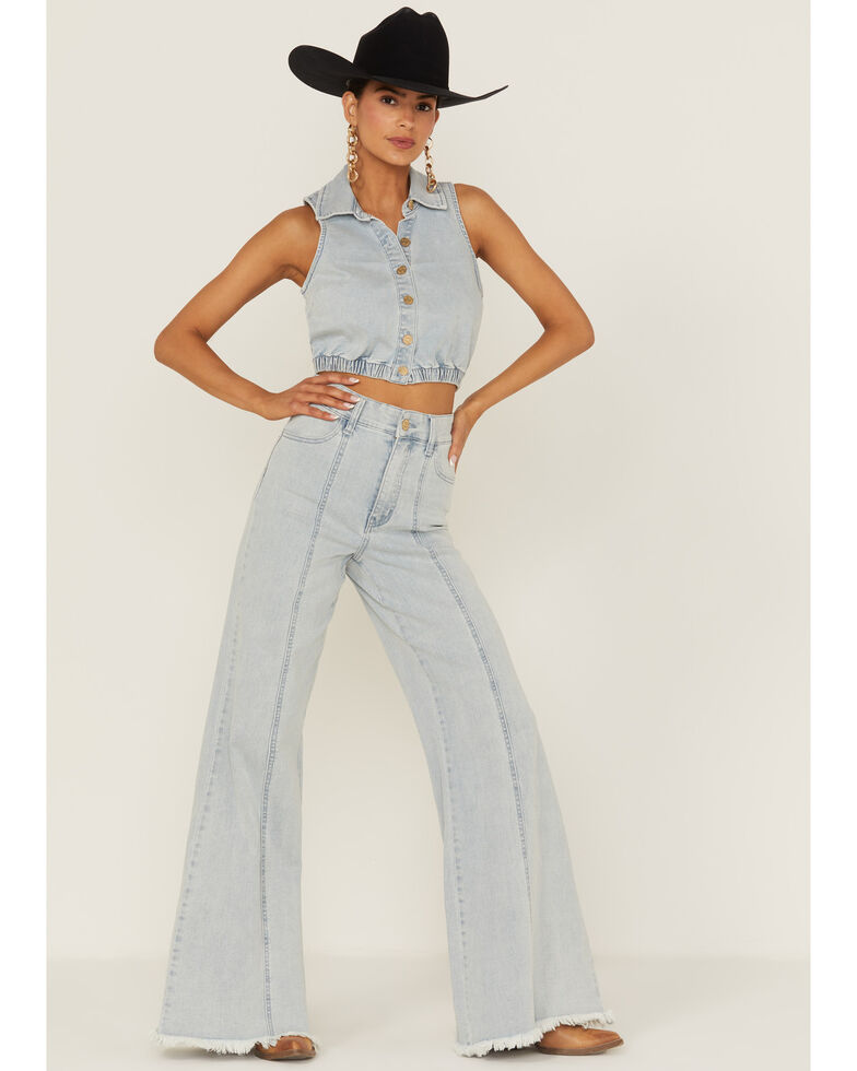 Show Me Your Mumu Women's Ashbury Wide Leg Jeans, Blue, hi-res