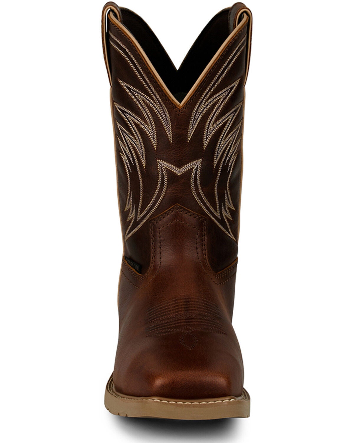 Image #4 - Justin Men's 11" Stampede Daywork Waterproof Work Boots - Steel Toe, Brown, hi-res