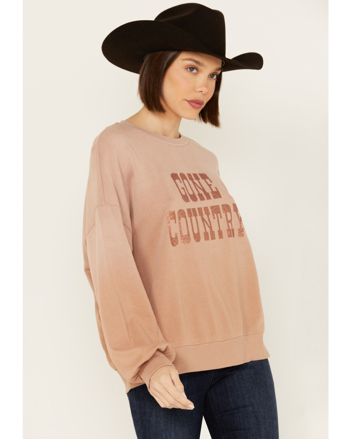 Image #2 - White Crow Women's Glitter Gone Country Graphic Sweatshirt, Pink, hi-res