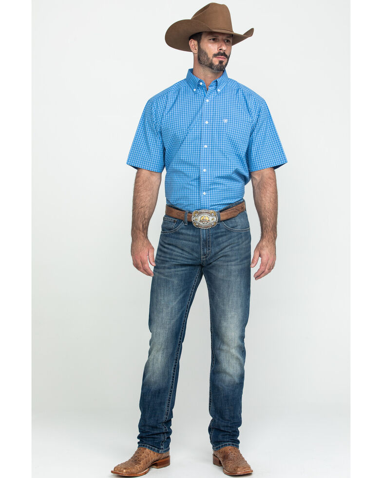 Ariat Men S Glendale Plaid Short Sleeve Western Shirt Tall
