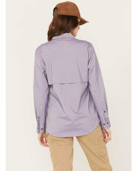 Image #4 - Ariat Women's Rebar VentTEK Long Sleeve Button Down Work Shirt, Lavender, hi-res