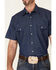 Wrangler Men's Solid Twill Short Sleeve Work Shirt, Indigo, hi-res