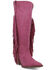 Image #1 - Dingo Women's Twister Suede Fringe Tall Western Boots - Snip Toe, Fuchsia, hi-res