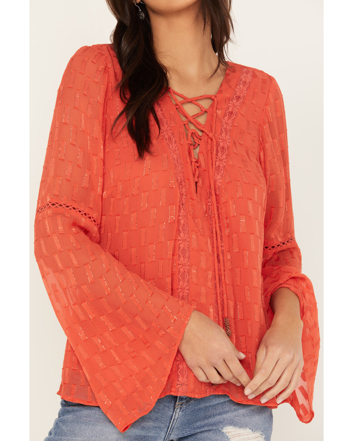 Image #3 - Idyllwind Women's Azelea Long Sleeve Top, Caramel, hi-res