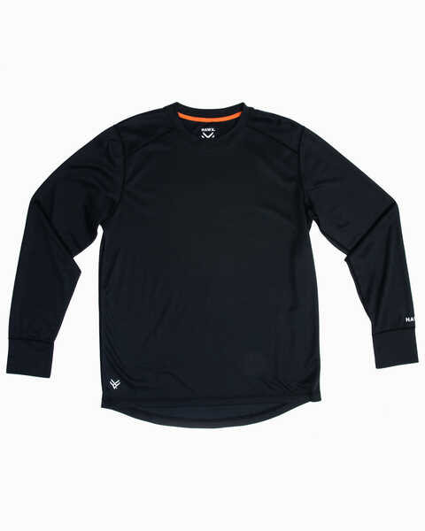  Hawx Men's Black Mid-Weight Base Layer Thermal Long Sleeve Work Shirt  , Black, hi-res