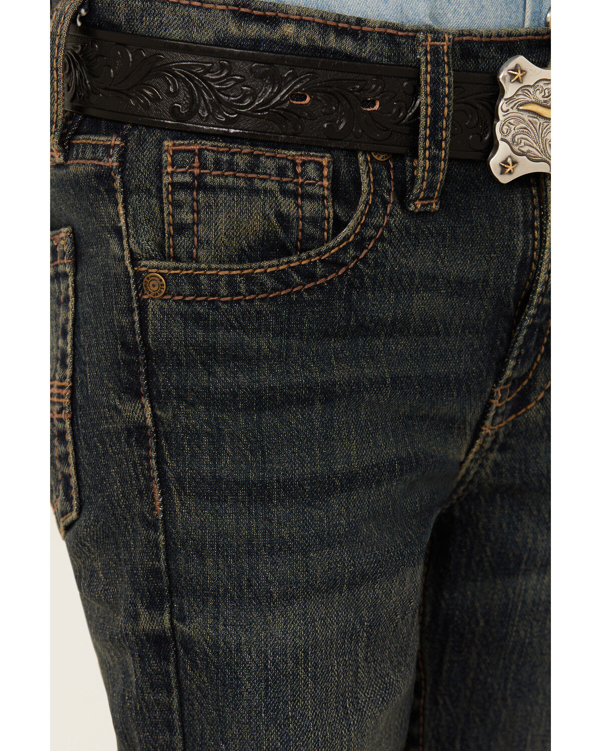 Image #2 - Cody James Little Boys' Barn Sour Dark Wash Slim Stretch Straight Jeans, Dark Wash, hi-res