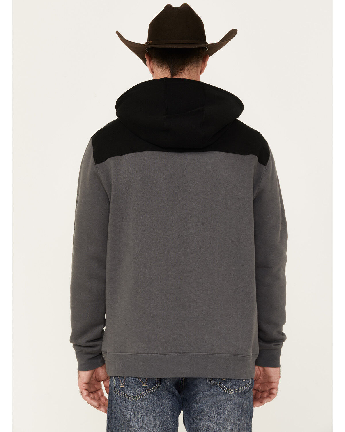 Image #4 - RANK 45® Men's Reflective Sleeve Hooded Sweatshirt, Charcoal, hi-res
