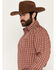 Image #2 - Wrangler Men's Classic Plaid Print Long Sleeve Button-Down Western Shirt, Red, hi-res