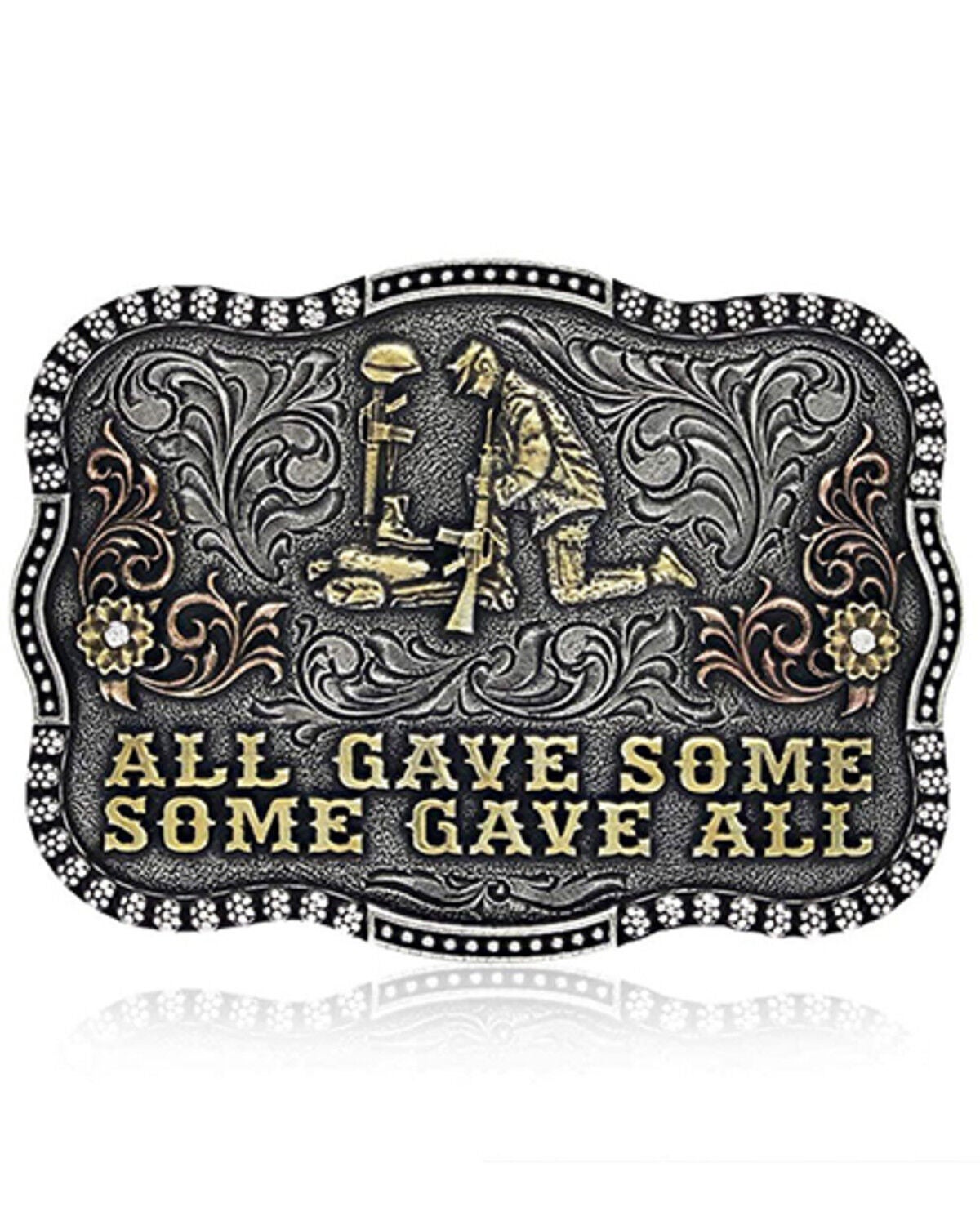 Montana Silversmiths Men's All Gave Some Remembrance Buckle, Bronze, hi-res