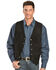Image #1 - Scully Men's Calfskin Suede Snap Front Vest, Black, hi-res