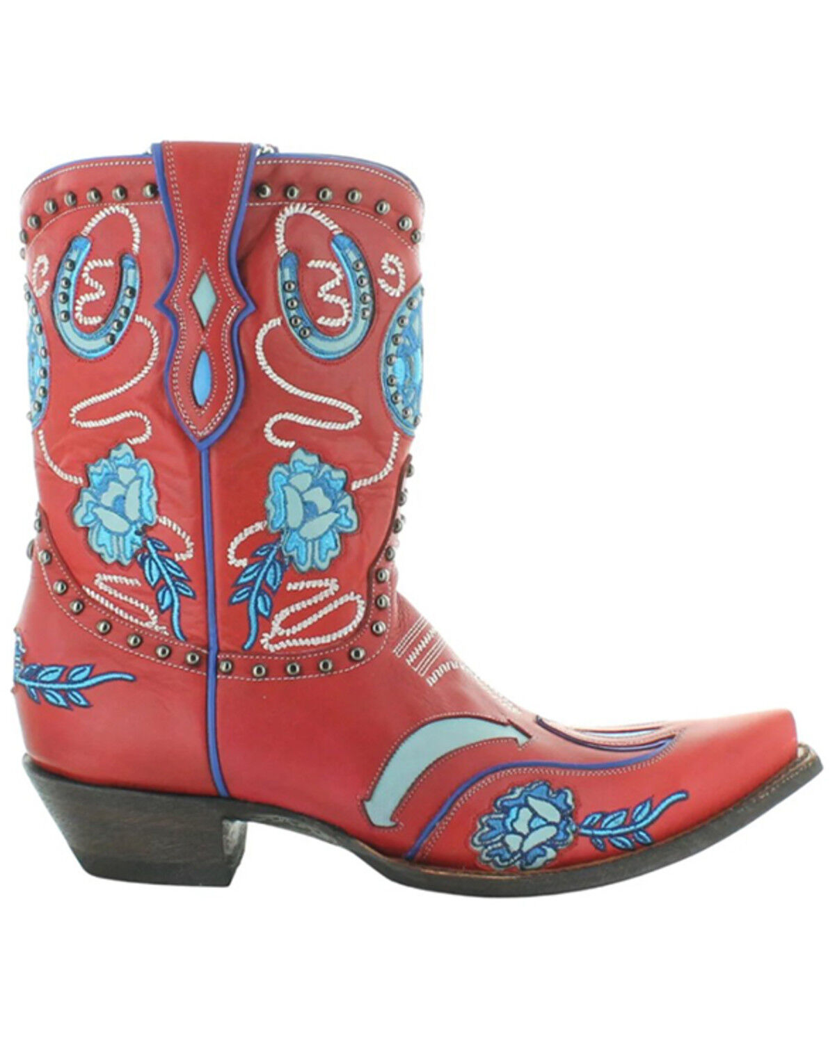 Image #2 - Double D Ranch Women's Wagon Wheel Western Boots - Snip Toe, Red, hi-res