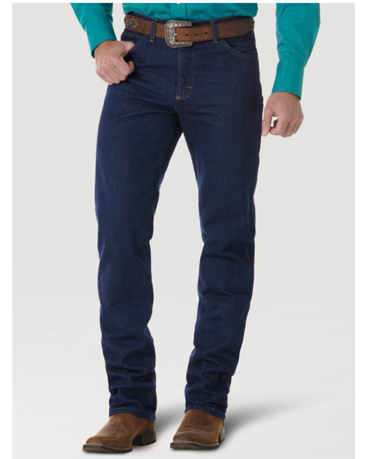Image #1 - Wrangler Men's Performance Cowboy Cut Jeans - Long, Blue, hi-res
