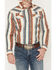 Image #3 - RANK 45® Men's Range Rider Striped Long Sleeve Snap Performance Western Shirt, Ivory, hi-res