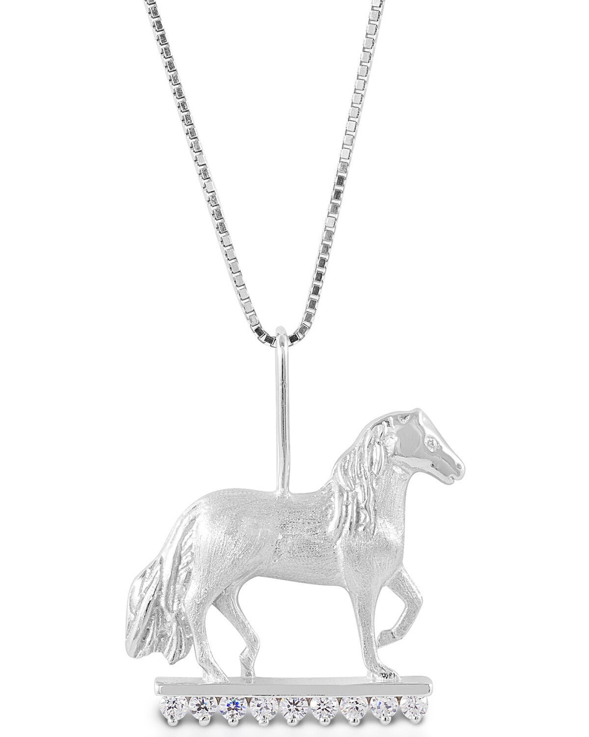 Image #1 - Kelly Herd Women's Clear Stone Paso Fino Pendant Necklace, Silver, hi-res