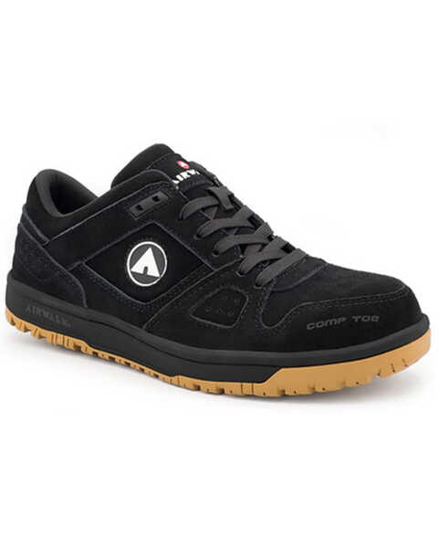 Airwalk Men's Mongo Lace-Up Work Shoes - Composite Toe, Black, hi-res