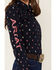 Image #3 - Ariat Women's Love Team Kirby Stretch Long Sleeve Button Down Western Shirt, Navy, hi-res