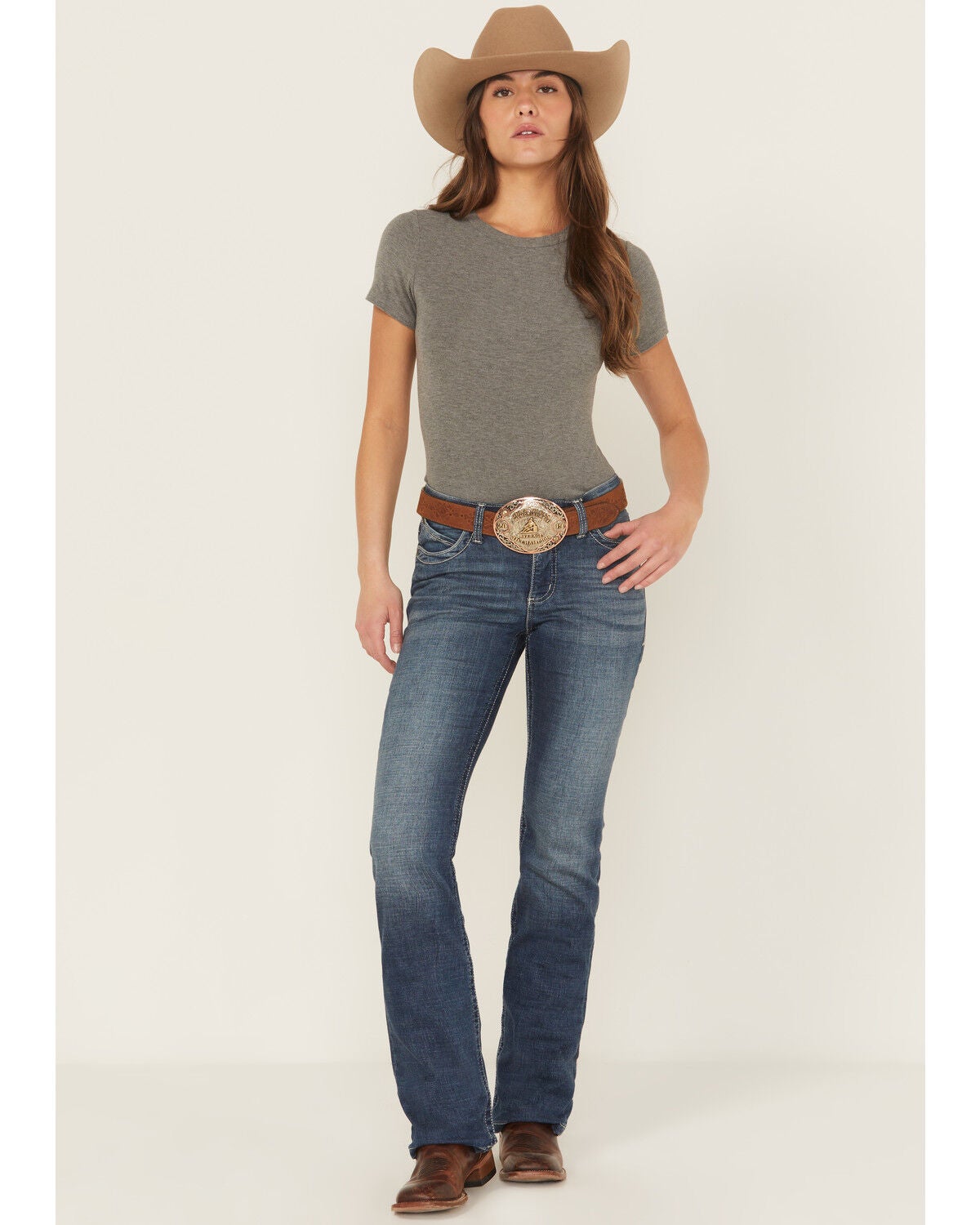 Wrangler Women's Ultimate Riding Willow Lovette Bootcut Jeans, Blue, hi-res