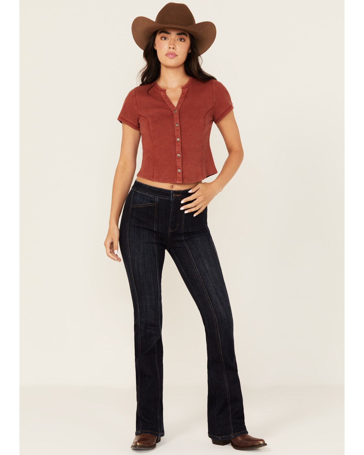 Image #1 - Idyllwind Women's Fontan Dark Wash Legend High Rise Bootcut Comfort Stretch Denim Jeans, Dark Wash, hi-res