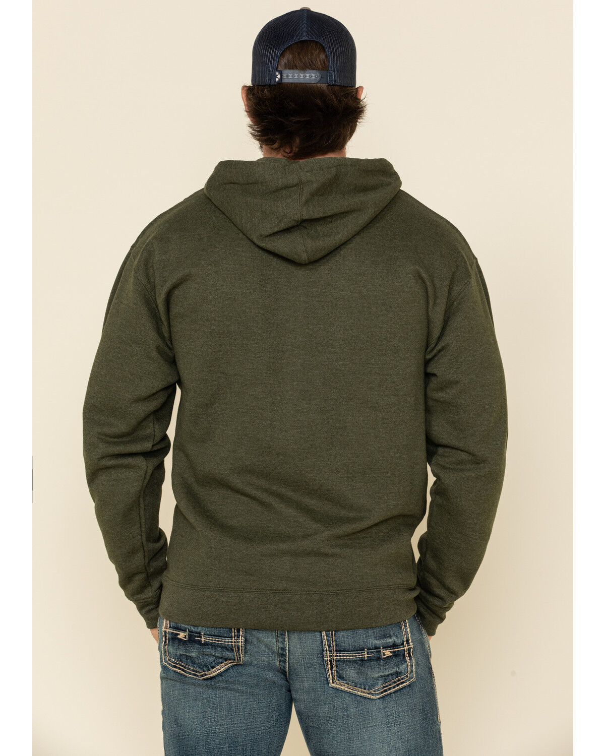 Image #3 - Wrangler Men's Logo Graphic Hooded Sweatshirt, Green, hi-res
