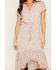 Image #3 - Lovestitch Women's Leopard Print Short Sleeve High-Low Midi Dress, Ivory, hi-res