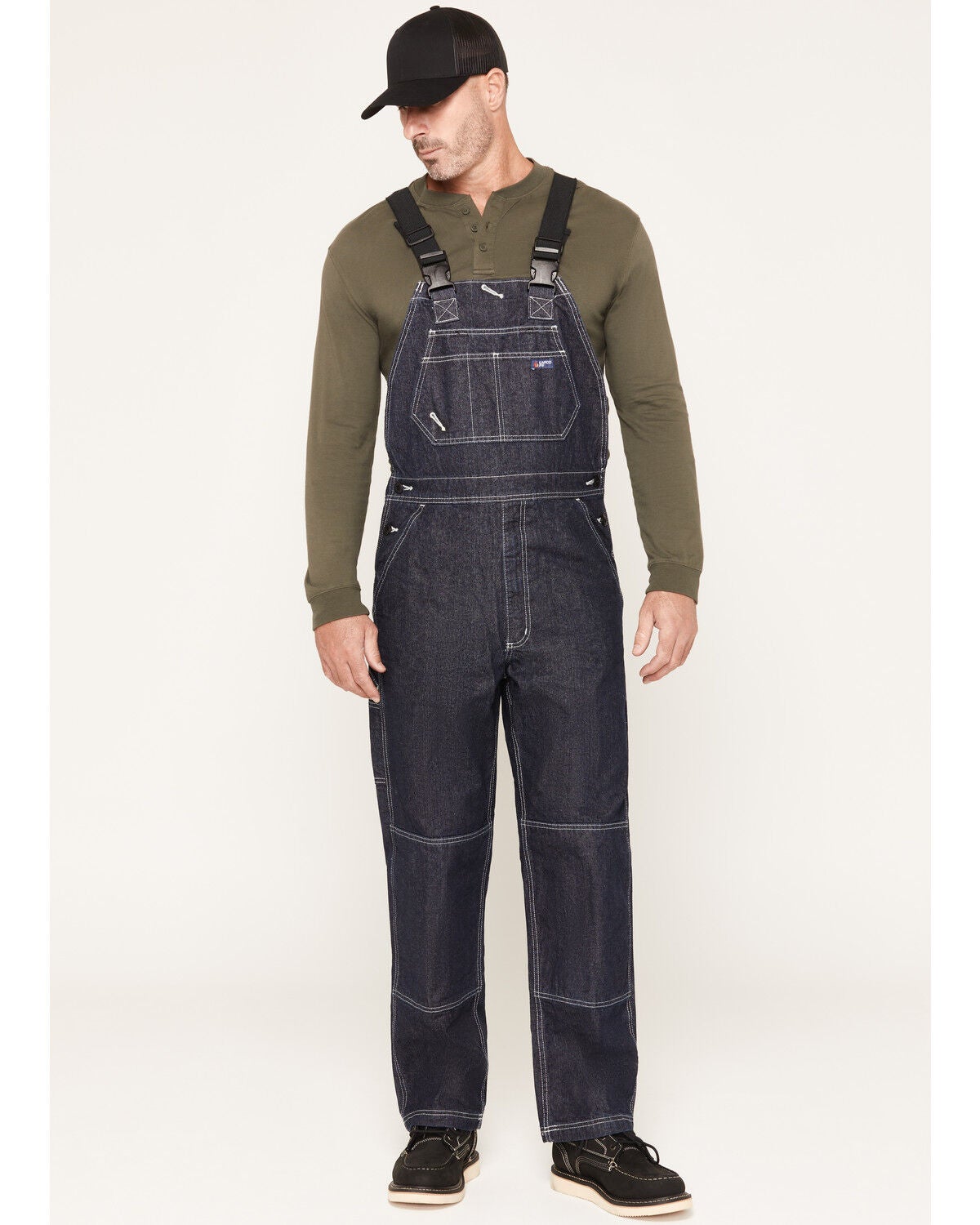 Image #1 - Lapco Men's FR Denim Bib Overalls, Blue, hi-res