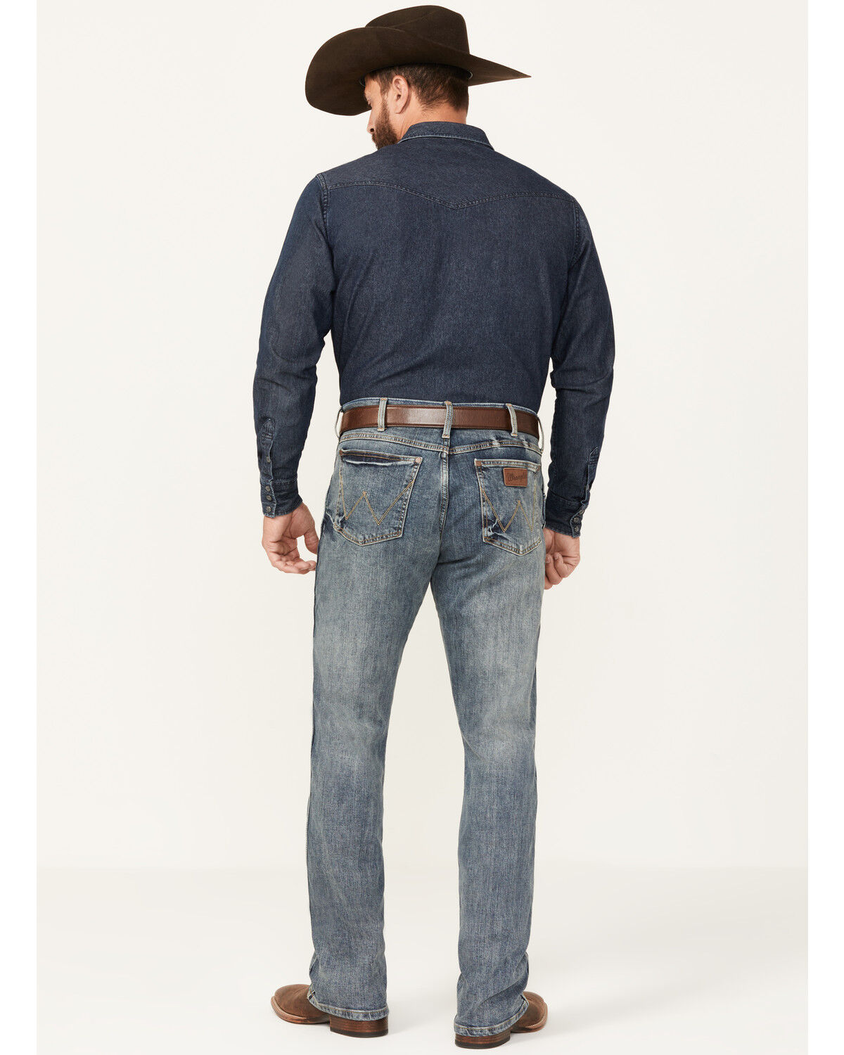 Image #3 - Wrangler Retro Men's Slim Fit Bootcut Jeans, Blue, hi-res
