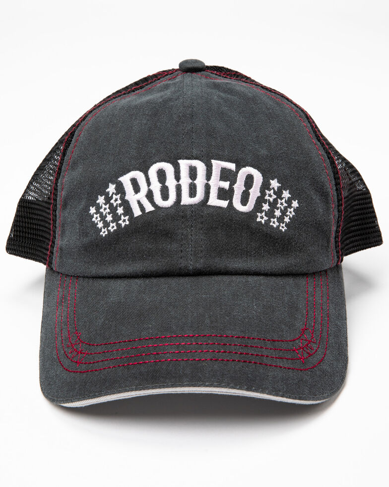 Shyanne Women's Rodeo Stars Embroidered Ball Cap , Grey, hi-res