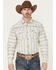 Image #1 - Cowboy Hardware Men's Southwestern Striped Print Long Sleeve Snap Stretch Western Shirt, Cream, hi-res