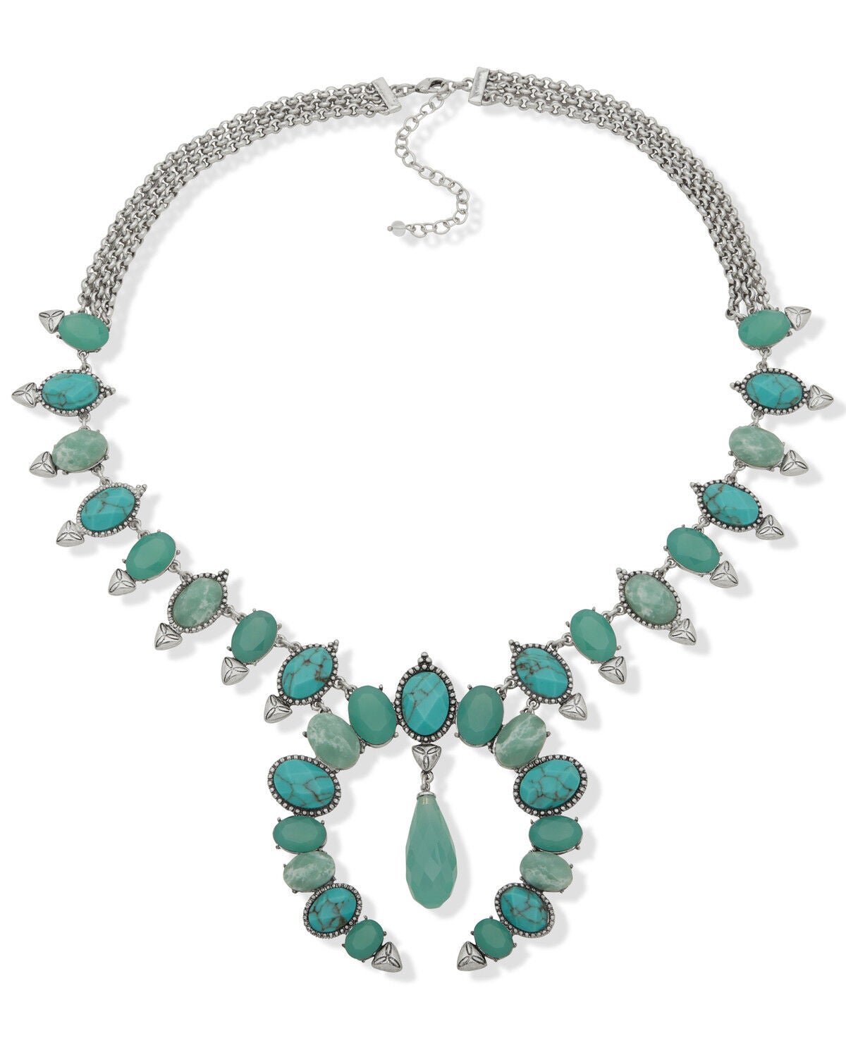 Lainey Wilson Women's Blue Moonshine Squash Blossom Statement Necklace, Silver, hi-res