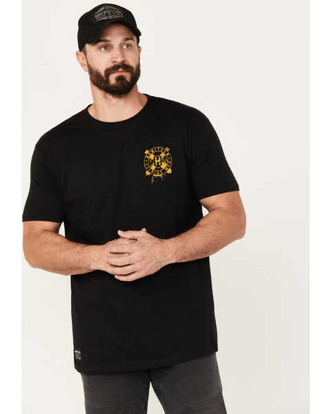 Image #1 - Howitzer Men's Skeleton Tread Short Sleeve Graphic T-Shirt, Black, hi-res