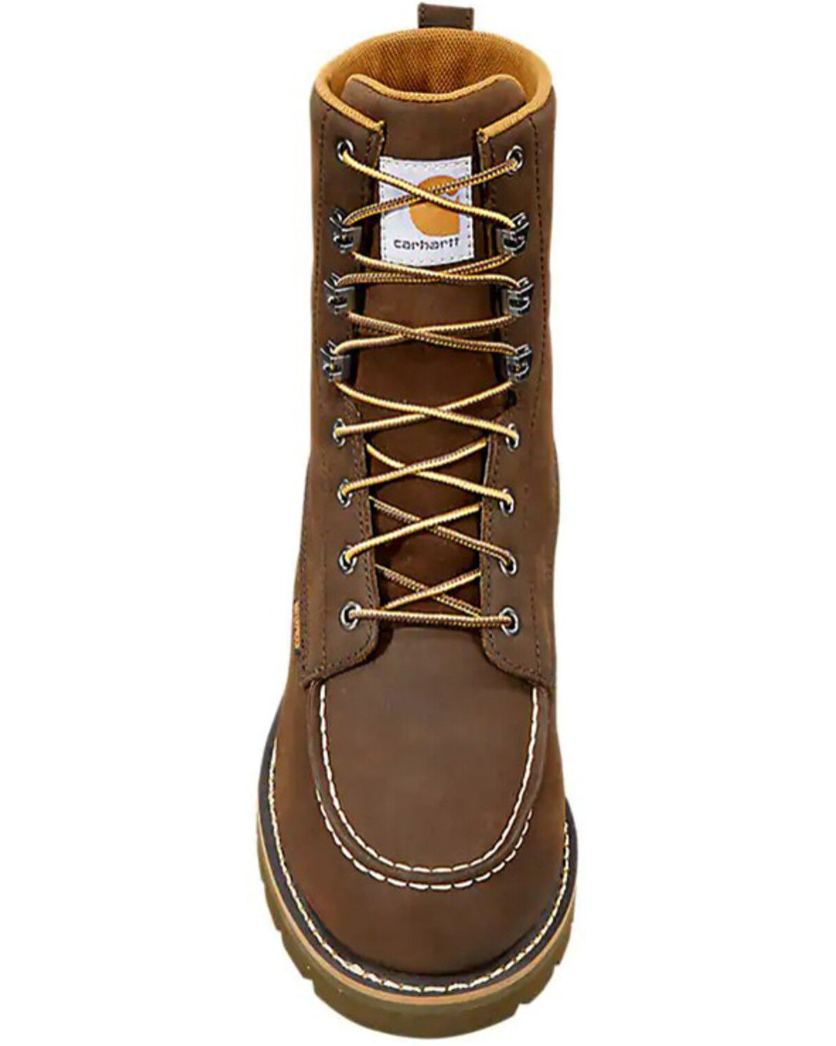 Image #4 - Carhartt Men's 8" Waterproof Lace-Up Work Boots - Moc Toe, Dark Brown, hi-res