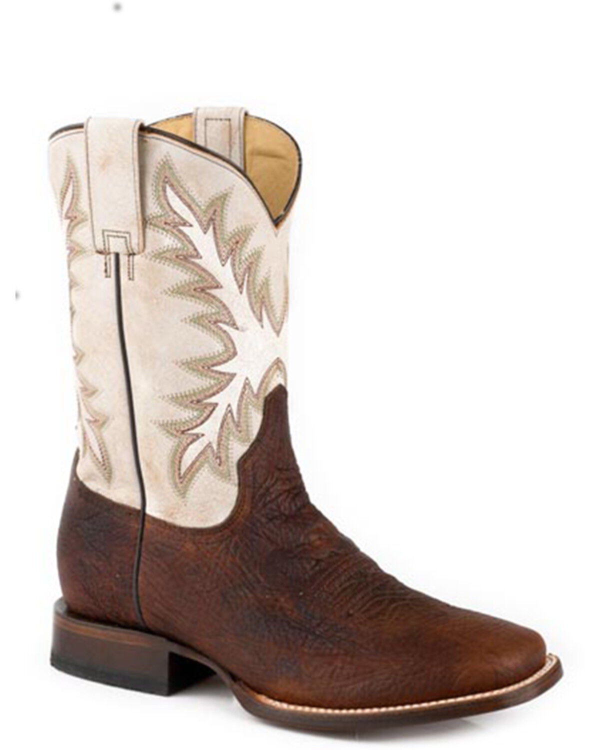 Stetson Men's Cole Western Boots - Broad Square Toe, Brown, hi-res