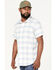 Image #2 - Brixton Men's Charter Plaid Short Sleeve Button Down Shirt, Blue, hi-res