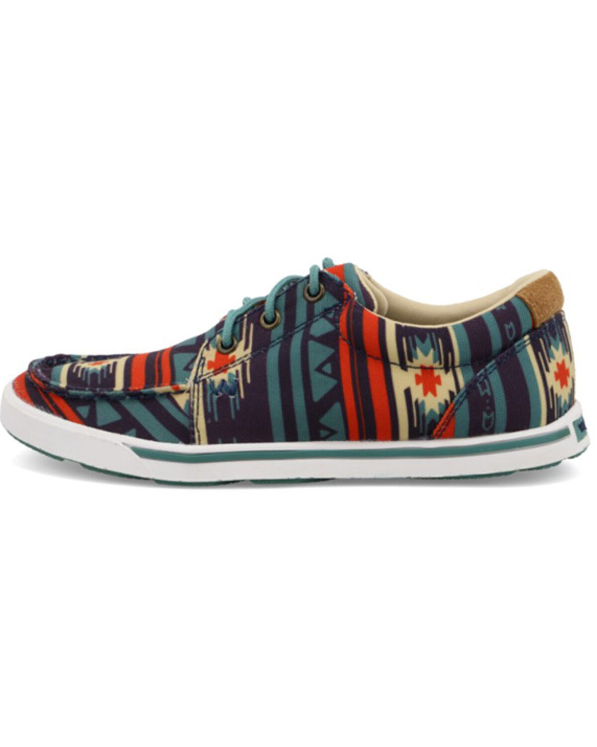 Image #3 - Wrangler Footwear Retro Women's Navy Southwestern Shoes - Moc Toe, Multi, hi-res