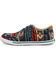 Image #3 - Wrangler Footwear Retro Women's Navy Southwestern Shoes - Moc Toe, Multi, hi-res