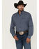 Image #1 - George Strait by Wrangler Men's Plaid Print Long Sleeve Button-Down Stretch Western Shirt, Blue, hi-res