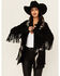 Image #1 - Rock & Roll Denim Women's Faux Suede Fringe Blazer, Black, hi-res