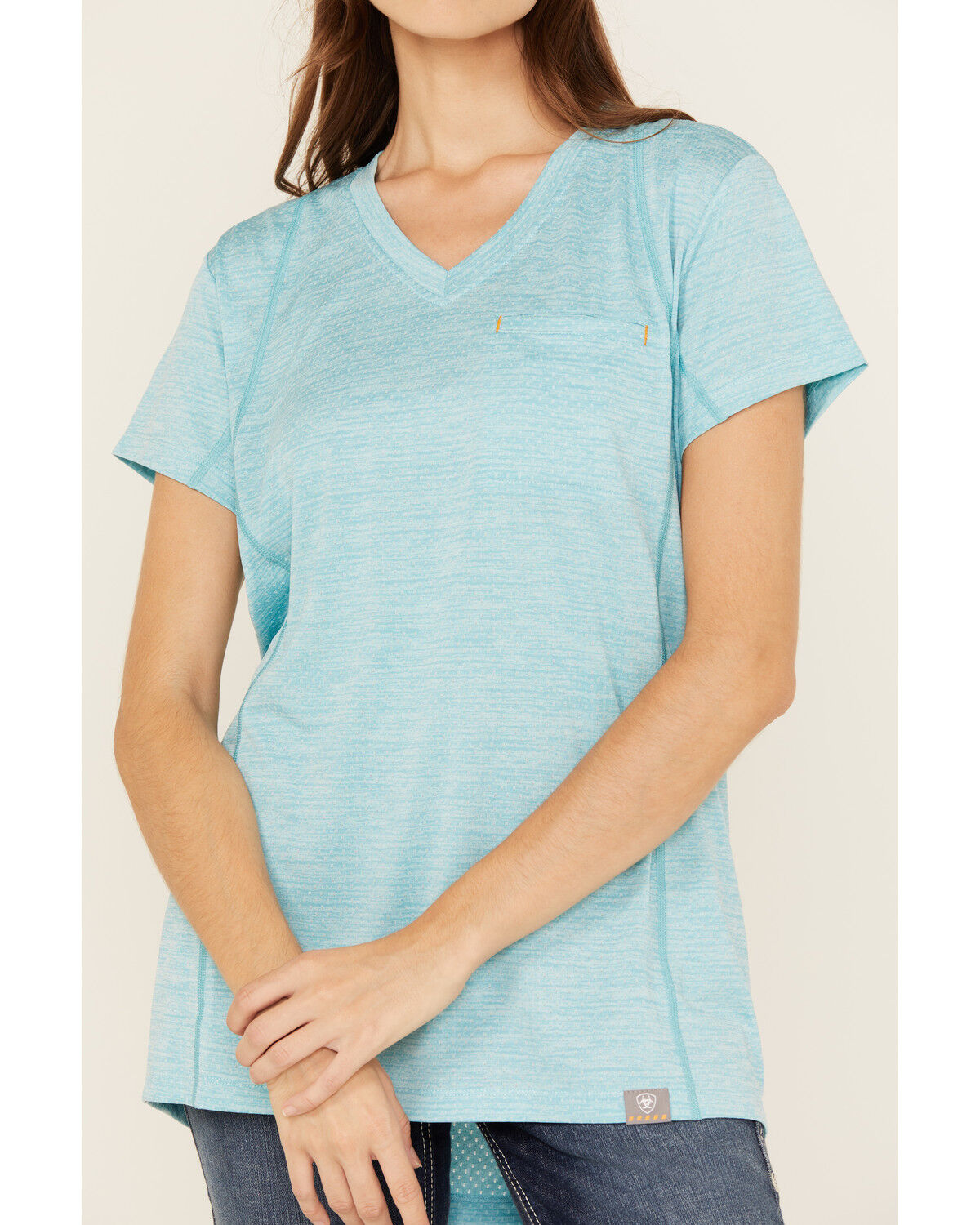 Image #3 - Ariat Women's Rebar Evolution Short Sleeve Work Tee, Blue, hi-res
