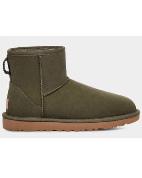 Image #2 - UGG Women's Classic Mini II Lined Short Suede Boots - Round Toe, Forest Green, hi-res