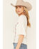 Image #2 - Shyanne Women's Embroidered Short Sleeve Crinkle Peplum Top, Cream, hi-res