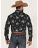 Image #4 - Rock & Roll Denim Men's Vintage 46 Floral Striped Print Long Sleeve Snap Western Shirt , Black, hi-res
