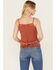 Image #4 - Idyllwind Women's Lace & Fringe Handkerchiefed Tank, Pecan, hi-res