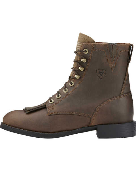 Image #2 - Ariat Women's Heritage Lacer Boots - Round Toe, Brown, hi-res