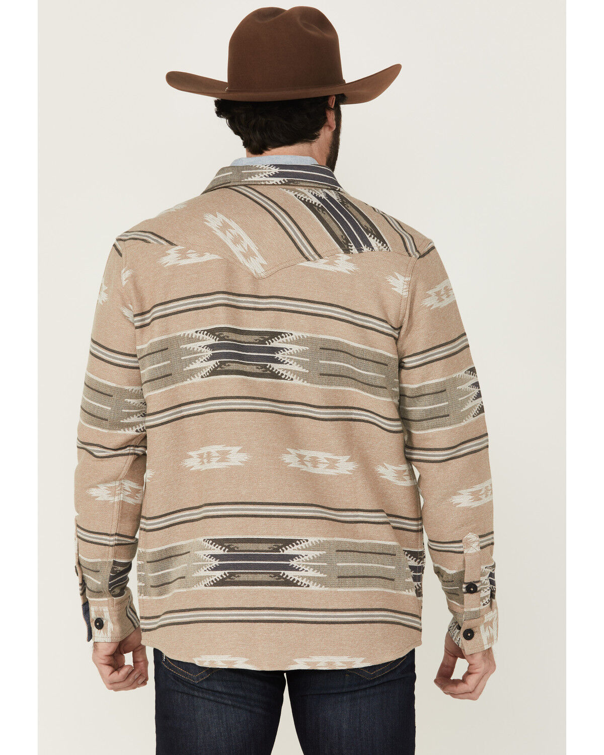 Image #4 - Cody James Men's Dustbowl Southwestern Print Shirt Jacket, Tan, hi-res