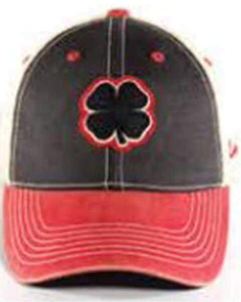 Black Clover Men's Two Tone Vintage 4 Logo Mesh-Back Ball Cap , Red, hi-res