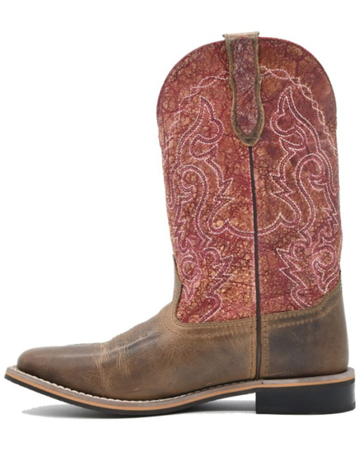 Image #3 - Smoky Mountain Women's Odessa Western Boots - Broad Square Toe, Red, hi-res