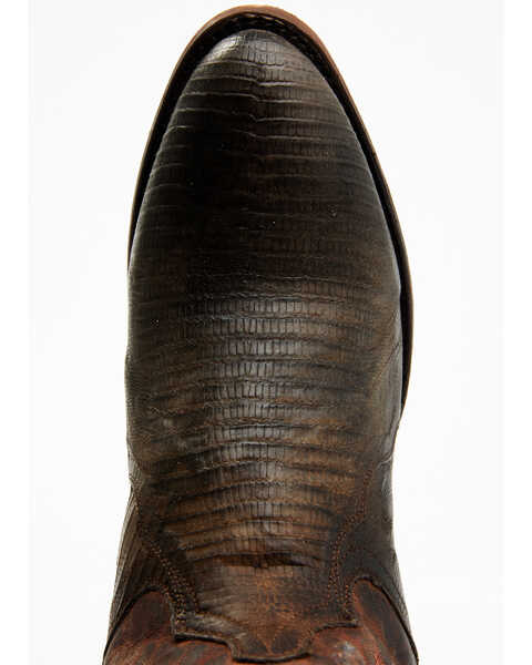 Image #6 - Dan Post Men's Exotic Teju Lizard Leather Tall Western Boots - Round Toe, Dark Brown, hi-res