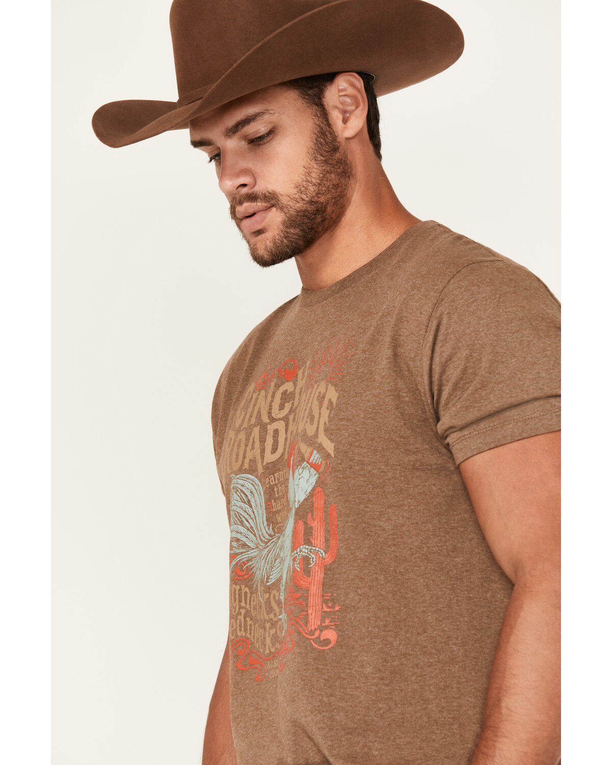Image #2 - Cinch Men's Roadhouse Rooster Short Sleeve Graphic T-Shirt, Brown, hi-res