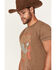Image #2 - Cinch Men's Roadhouse Rooster Short Sleeve Graphic T-Shirt, Brown, hi-res
